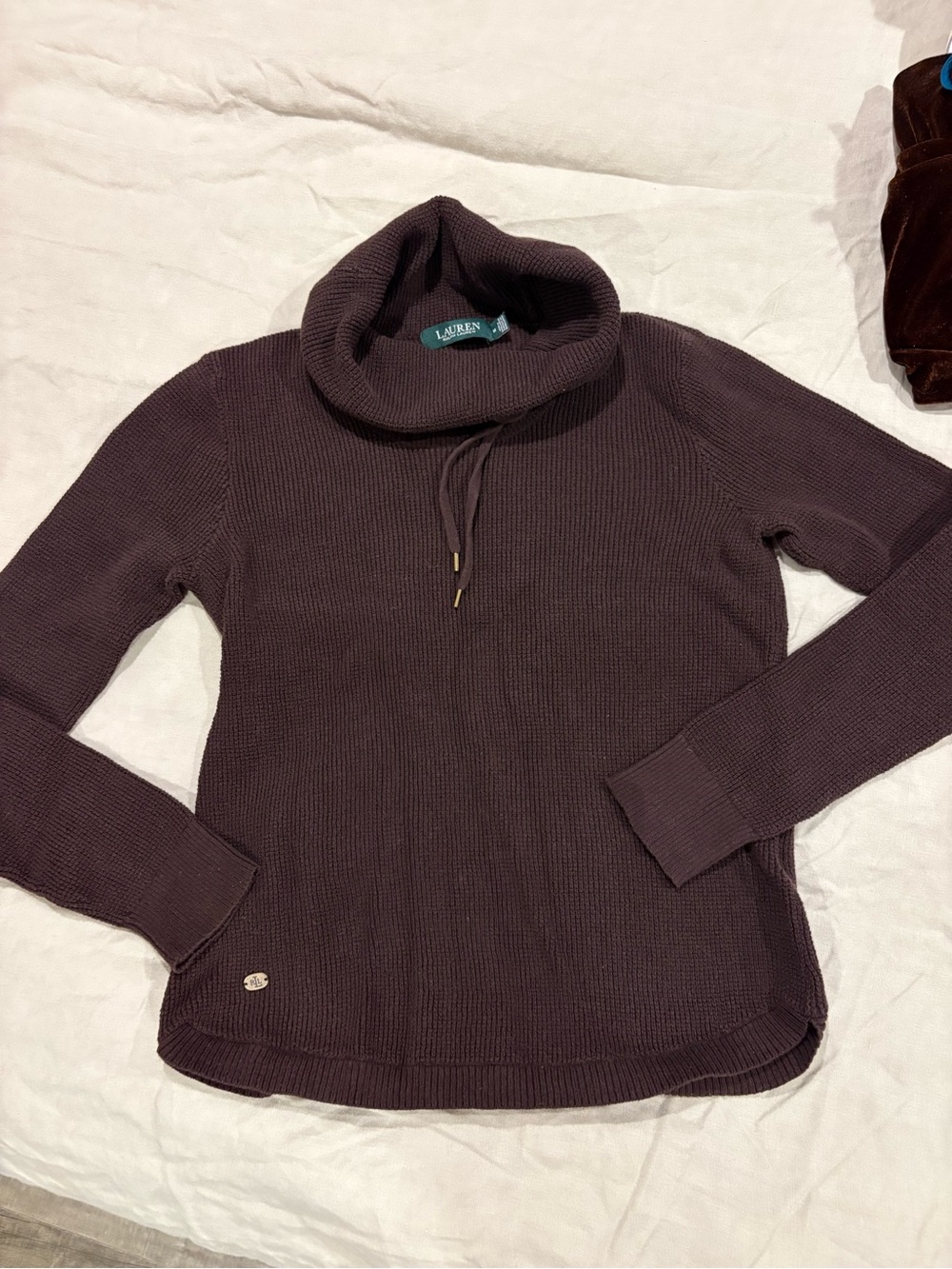Lauren Ralph Lauren Dark Brown Cowl Neck Sweater Women’s small